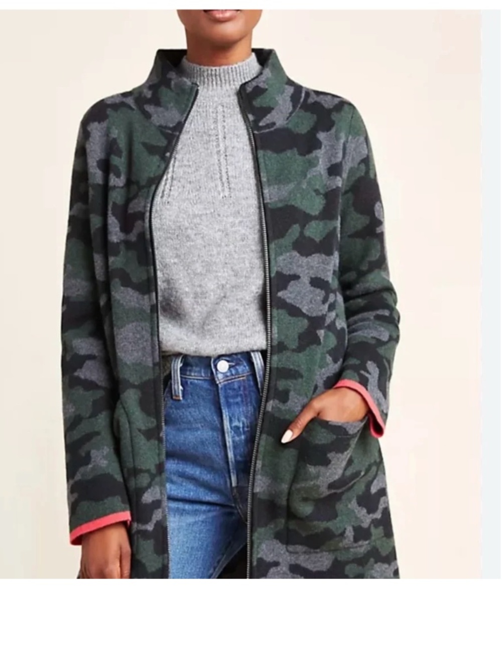 Anthropologie Field Flower Wool Sweater Coat